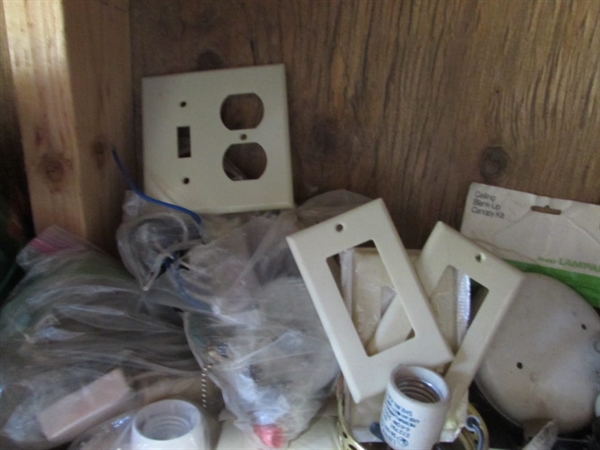 CEILING LIGHT FIXTURE & ELECTRICAL ITEMS