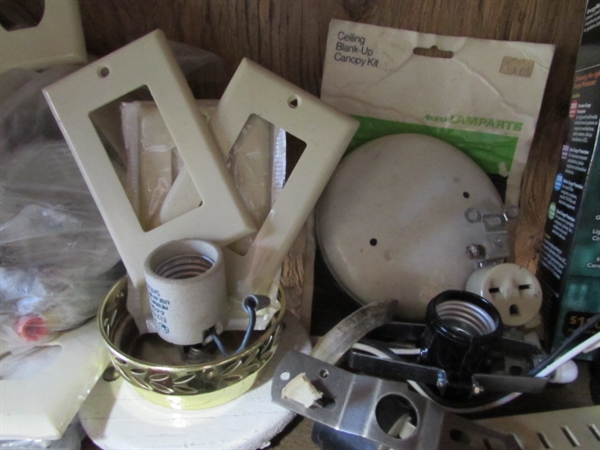 CEILING LIGHT FIXTURE & ELECTRICAL ITEMS