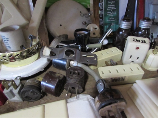 CEILING LIGHT FIXTURE & ELECTRICAL ITEMS