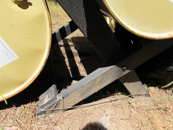 4 55-GALLON DRUMS (EMPTY) & 1 STAND
