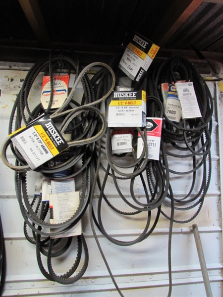 LARGE SELECTION OF AUTOMOTIVE BELTS - NEW & USED