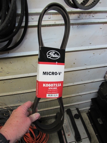 LARGE SELECTION OF AUTOMOTIVE BELTS - NEW & USED