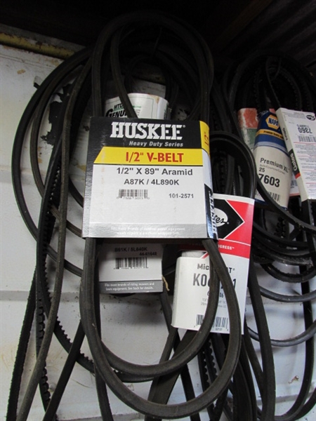 LARGE SELECTION OF AUTOMOTIVE BELTS - NEW & USED