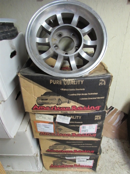 SET OF ALUMINUM WHEELS - 5 LUG 15X8