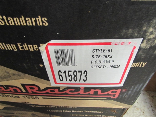 SET OF ALUMINUM WHEELS - 5 LUG 15X8