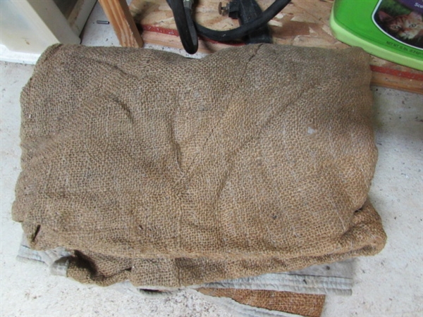 PORTABLE SANDBLASTER, SAND & COVER CLOTH