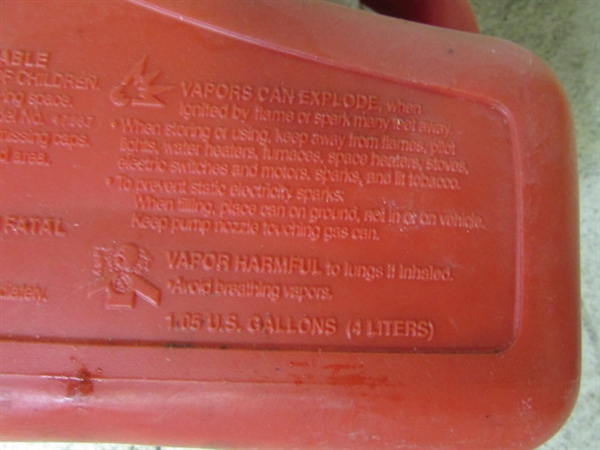 FUEL CANS - 1 HAS FUEL