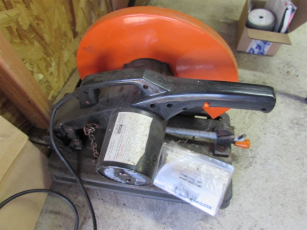 CHICAGO ELECTRIC 14 CUT-OFF SAW W/EXTRA WHEEL