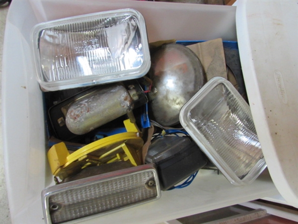 3-DRAWER STORAGE W/CONTENTS - LIGHTS, BULBS, ELECTRICAL, ETC