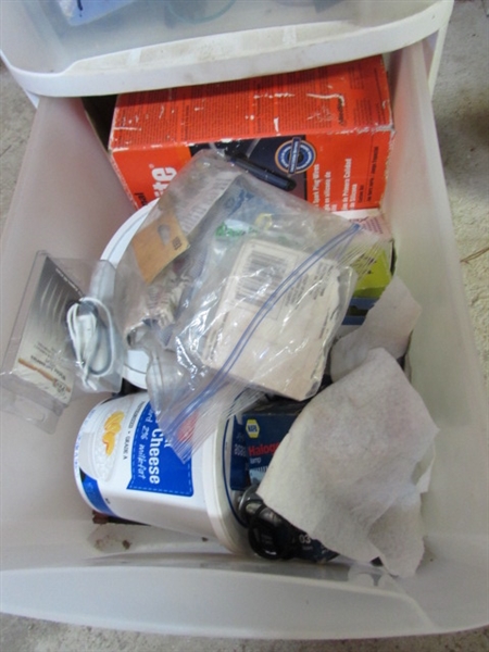 3-DRAWER STORAGE W/CONTENTS - LIGHTS, BULBS, ELECTRICAL, ETC
