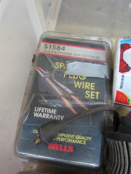 7-DRAWER STORAGE W/CONTENTS - FUSES, MULTIMETERS, SPARK PLUGS & MUCH MORE