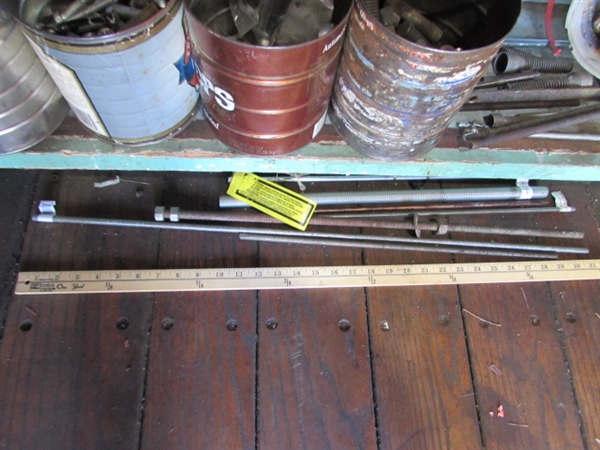 ALL-THREAD, & CANS OF BOLTS, ETC.
