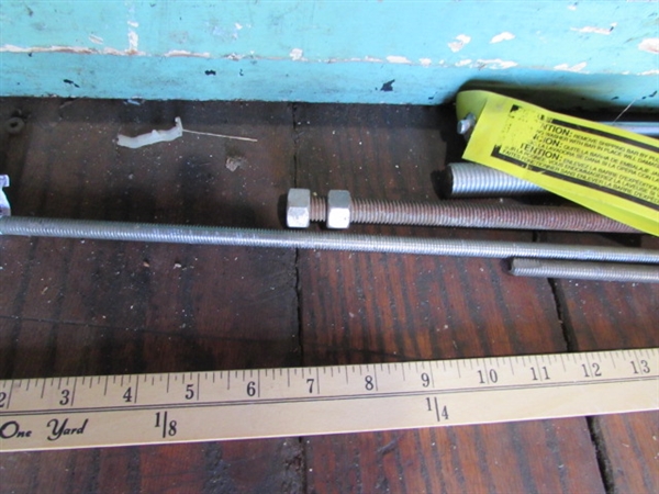 ALL-THREAD, & CANS OF BOLTS, ETC.