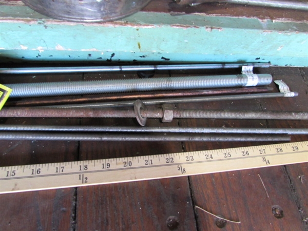 ALL-THREAD, & CANS OF BOLTS, ETC.