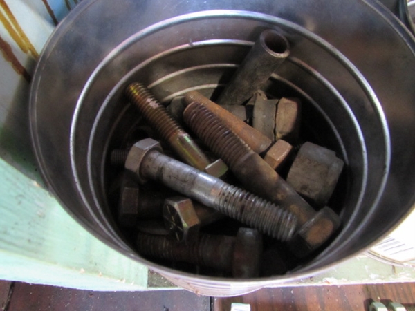 ALL-THREAD, & CANS OF BOLTS, ETC.