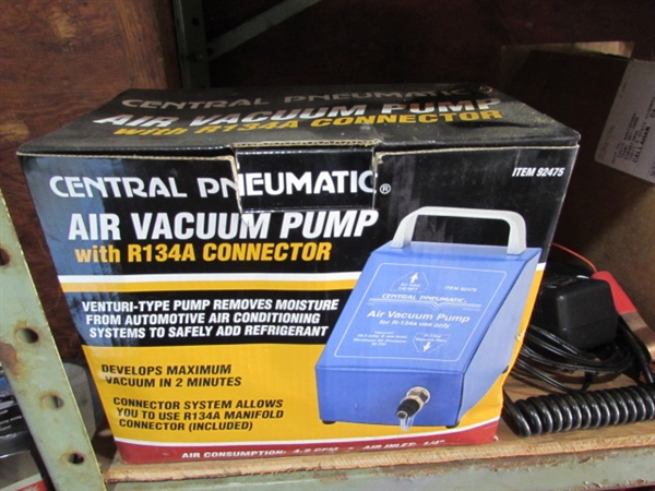 AIR VACUUM PUMP, FLOAT CHARGER, GREASE GUNS & MORE