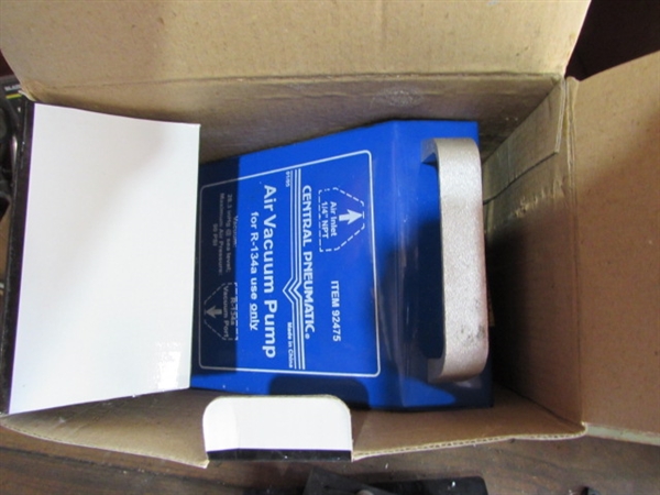 AIR VACUUM PUMP, FLOAT CHARGER, GREASE GUNS & MORE