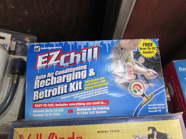 SPRAY GUN, AIR CONTROL UNIT & AC RECHARGING ITEMS