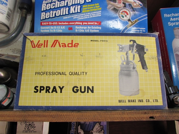 SPRAY GUN, AIR CONTROL UNIT & AC RECHARGING ITEMS