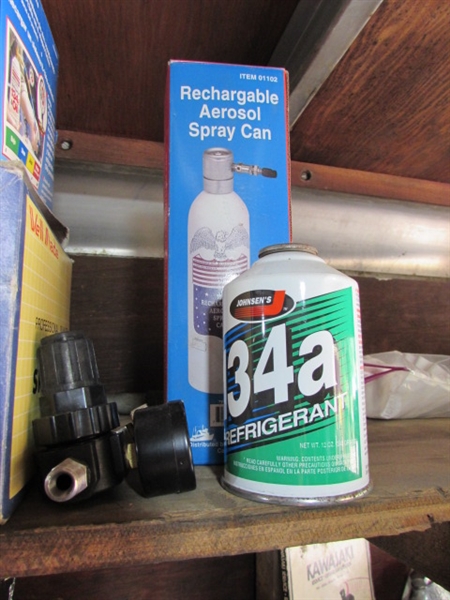 SPRAY GUN, AIR CONTROL UNIT & AC RECHARGING ITEMS