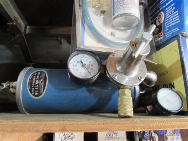 SPRAY GUN, AIR CONTROL UNIT & AC RECHARGING ITEMS