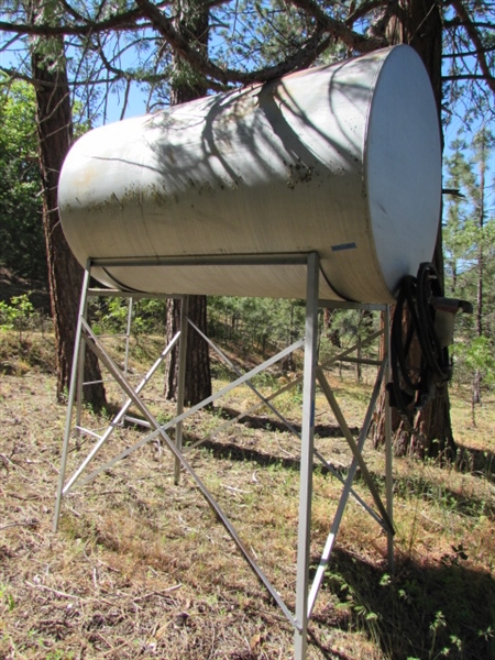 LARGE FUEL TANK W/STAND & PUMPS/HOSES