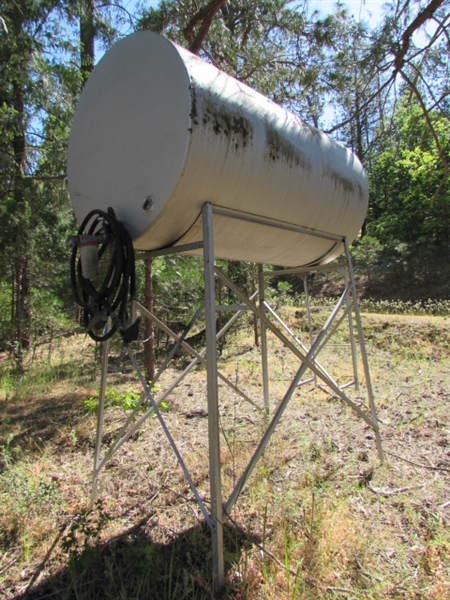 LARGE FUEL TANK W/STAND & PUMPS/HOSES