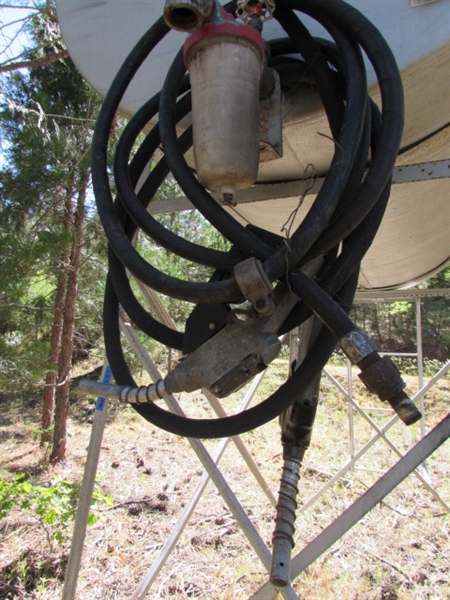 LARGE FUEL TANK W/STAND & PUMPS/HOSES