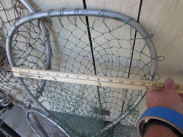 FISHING POLES/REELS, NETS & BASKET