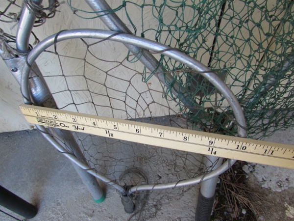 FISHING POLES/REELS, NETS & BASKET