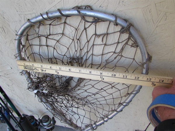 FISHING POLES/REELS, NETS & BASKET