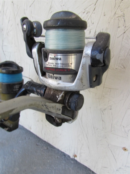 FISHING POLES/REELS, NETS & BASKET