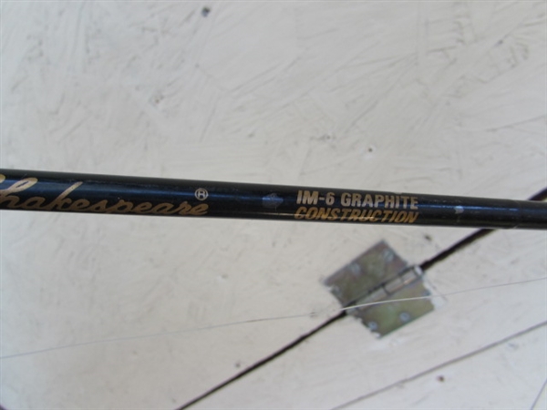 FISHING POLES/REELS, NETS & BASKET