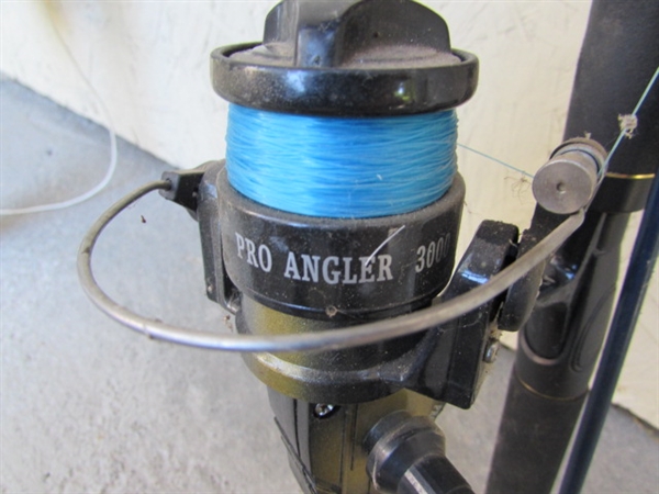 FISHING POLES/REELS, NETS & BASKET