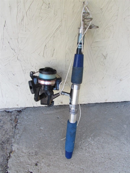 FISHING POLES/REELS, NETS & BASKET