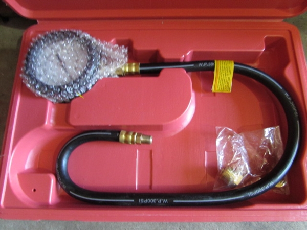 US GENERAL OIL PRESSURE TESTER & ASST OIL FILTER WRENCHES