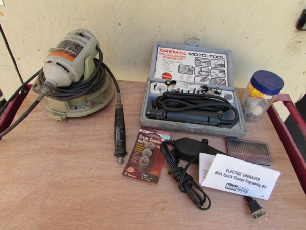 DREMEL TOOL & ACCESSORIES, ELECTRIC ENGRAVER & BLACK & DECKER FLEX SHAFT W/ACCESSORIES
