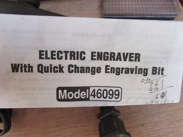 DREMEL TOOL & ACCESSORIES, ELECTRIC ENGRAVER & BLACK & DECKER FLEX SHAFT W/ACCESSORIES