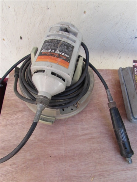 DREMEL TOOL & ACCESSORIES, ELECTRIC ENGRAVER & BLACK & DECKER FLEX SHAFT W/ACCESSORIES