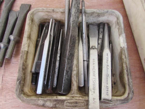 LARGE ASSORTMENT OF CHISELS & PUNCHES