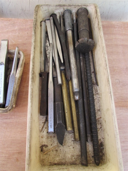 LARGE ASSORTMENT OF CHISELS & PUNCHES