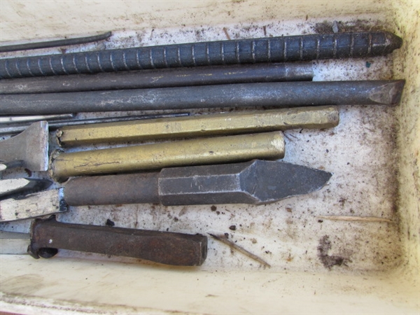 LARGE ASSORTMENT OF CHISELS & PUNCHES