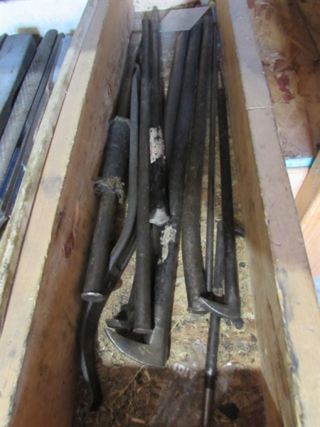 ASSORTED FILES, RASPS, TIRE IRONS & MORE