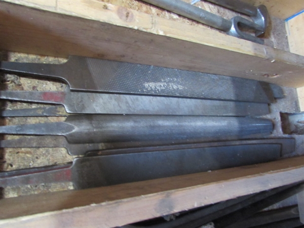 ASSORTED FILES, RASPS, TIRE IRONS & MORE