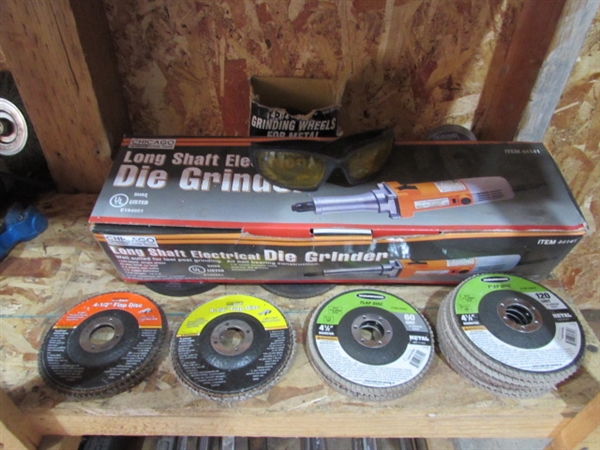 NEW LONG SHAFT DIE GRINDER & GRINDING WHEELS