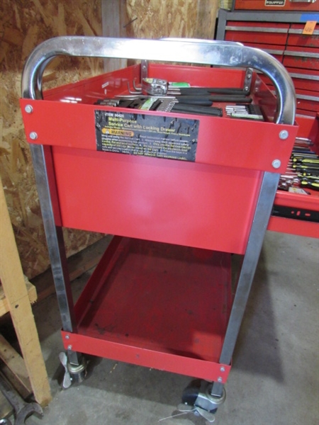 ROLLING SHOP CART W/DRAWER & TOOLS