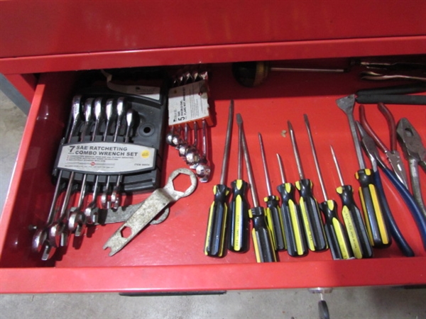ROLLING SHOP CART W/DRAWER & TOOLS