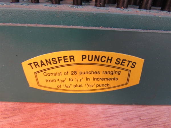 MANUAL SINGLE LEVERAGE ARBOR PRESS, WELDING MAGNETS & TRANSFER PUNCH SET