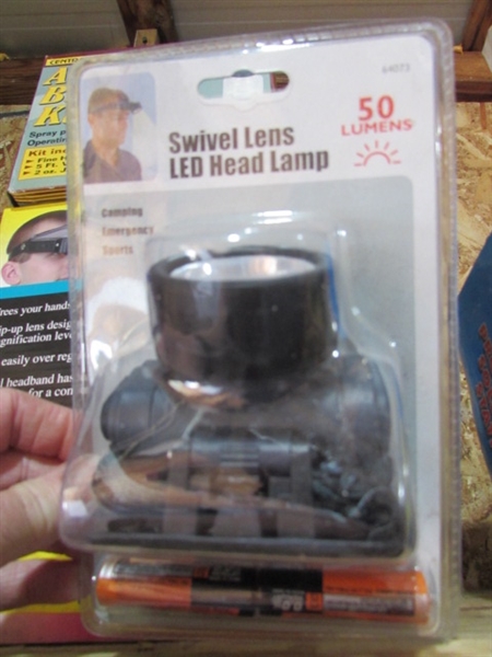 AIR BRUSH KIT, MAGNIFYING LAMP, DIAL INDICATOR & MORE