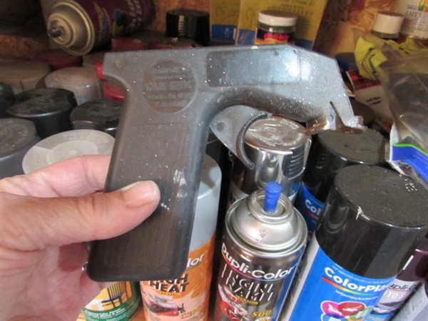 LARGE ASSORTMENT OF SPRAY PAINT, TOUCH UP PAINT & MORE